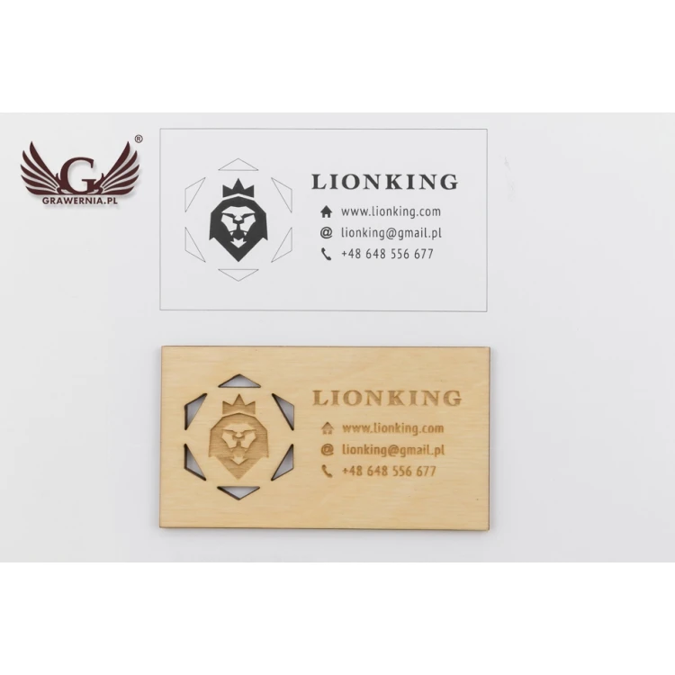 Premium Holzvisitenkarten - lackiert - graviert - WZ023