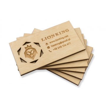 Premium Holzvisitenkarten - lackiert - graviert - WZ023