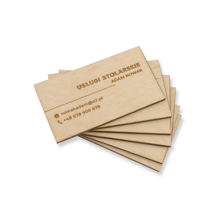 Premium Holz Visitenkarten - lackiert - graviert - WZ025