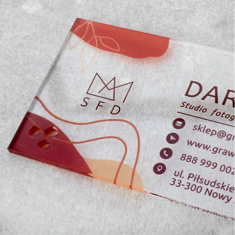Visitenkarten aus transparentem Plexiglas - WIZ042 - farbiger UV-Druck