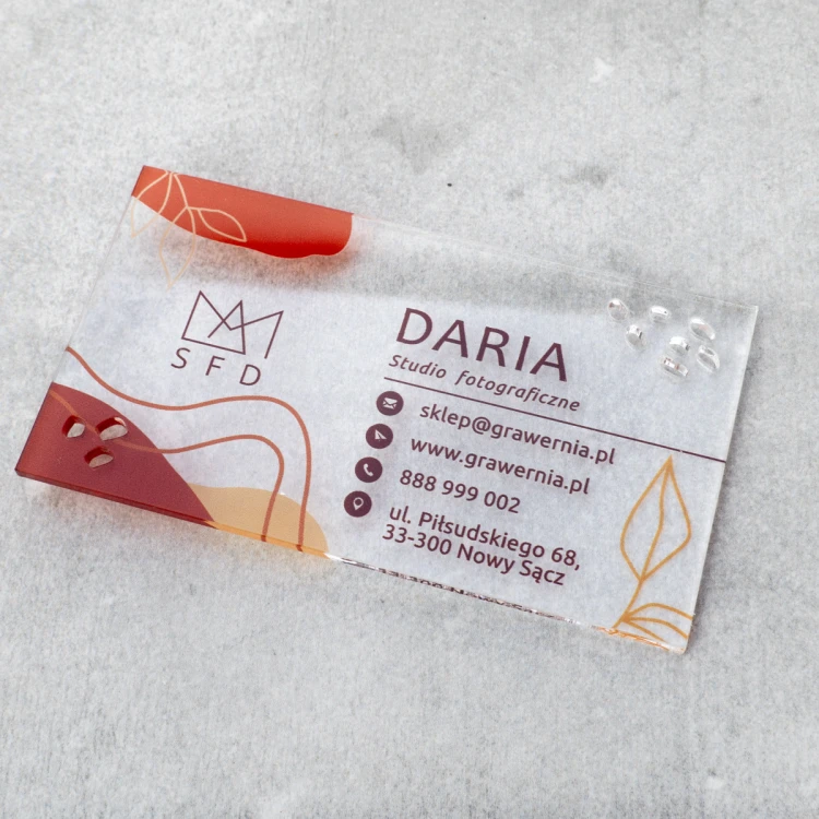 Visitenkarten aus transparentem Plexiglas - WIZ042 - farbiger UV-Druck