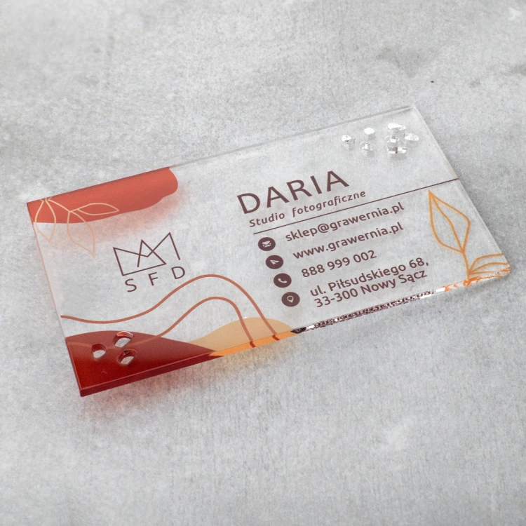 Visitenkarten aus transparentem Plexiglas - WIZ042 - farbiger UV-Druck