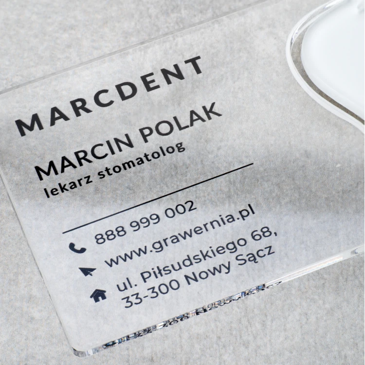Visitenkarten aus transparentem Plexiglas - WIZ043 - farbiger UV-Druck