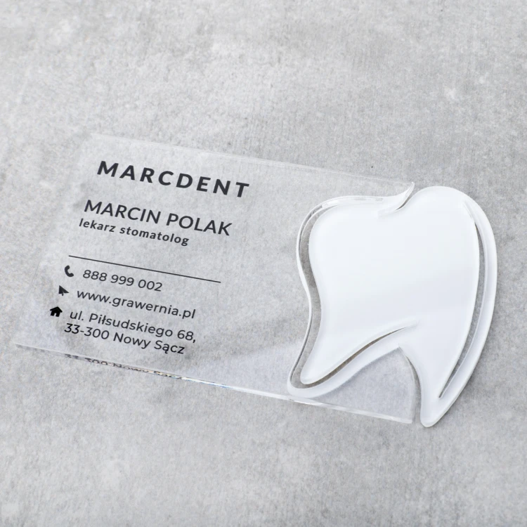 Visitenkarten aus transparentem Plexiglas - WIZ043 - farbiger UV-Druck