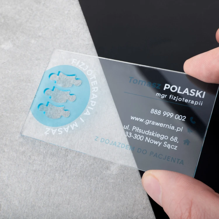 Visitenkarten aus transparentem Plexiglas - WIZ044 - farbiger UV-Druck