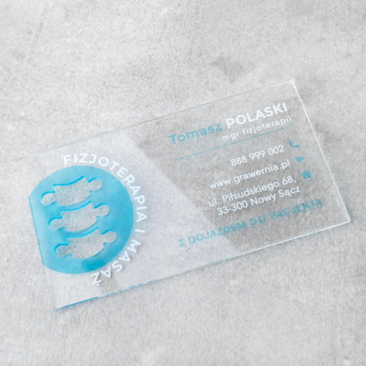 Visitenkarten aus transparentem Plexiglas - WIZ044 - farbiger UV-Druck