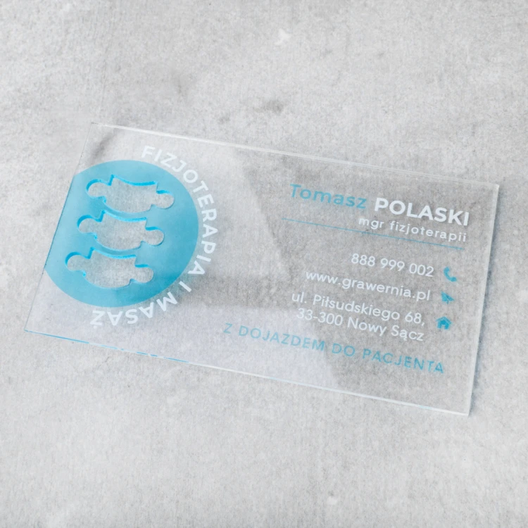 Visitenkarten aus transparentem Plexiglas - WIZ044 - farbiger UV-Druck