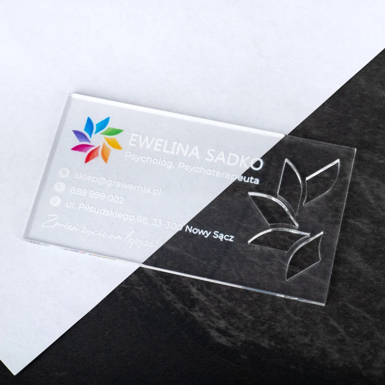 Visitenkarten aus transparentem Plexiglas - WIZ045 - farbiger UV-Druck