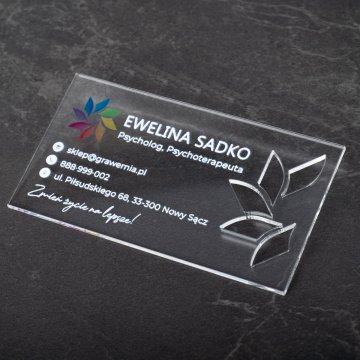 Visitenkarten aus transparentem Plexiglas - WIZ045 - farbiger UV-Druck