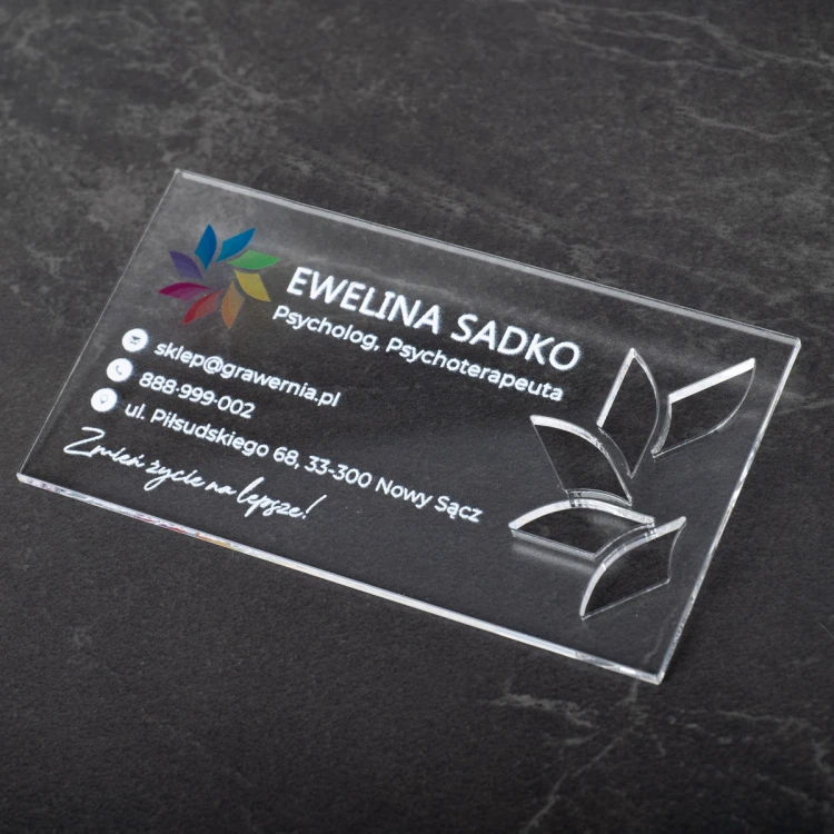 Visitenkarten aus transparentem Plexiglas - WIZ045 - farbiger UV-Druck