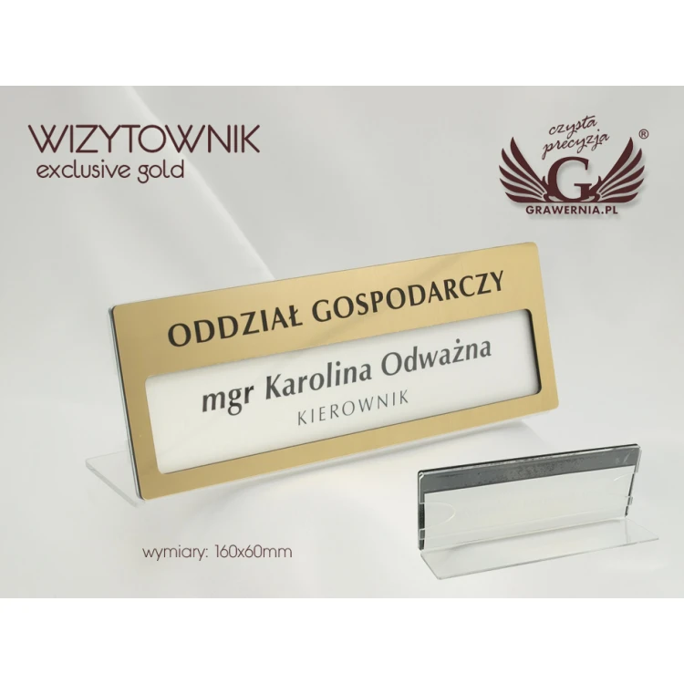 Visitenkartenhalter Exclusive Gold - 160x60mm - Acryl Modell PR008