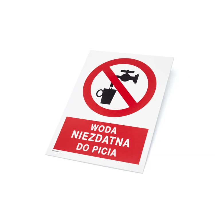 Nicht trinkbares Wasser - Abm. 297x210mm (A4) - PVC - farbiger UV-Druck - BHP055