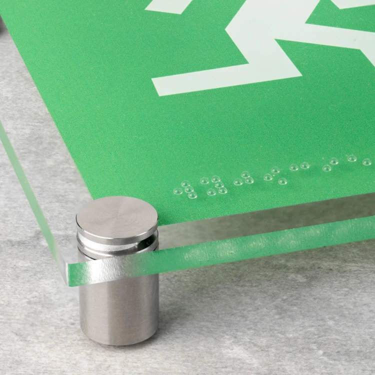 Notausgang - Plexiglas BHP Schild mit Braille-Schrift - Größe 300x150mm - TAB523