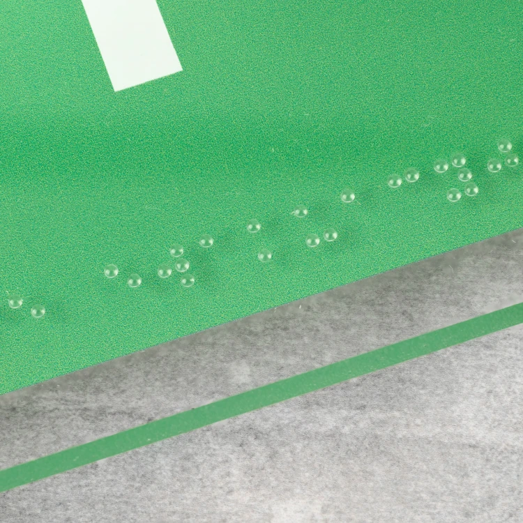 Notausgang - Plexiglas BHP Schild mit Braille-Schrift - Größe 300x150mm - TAB523