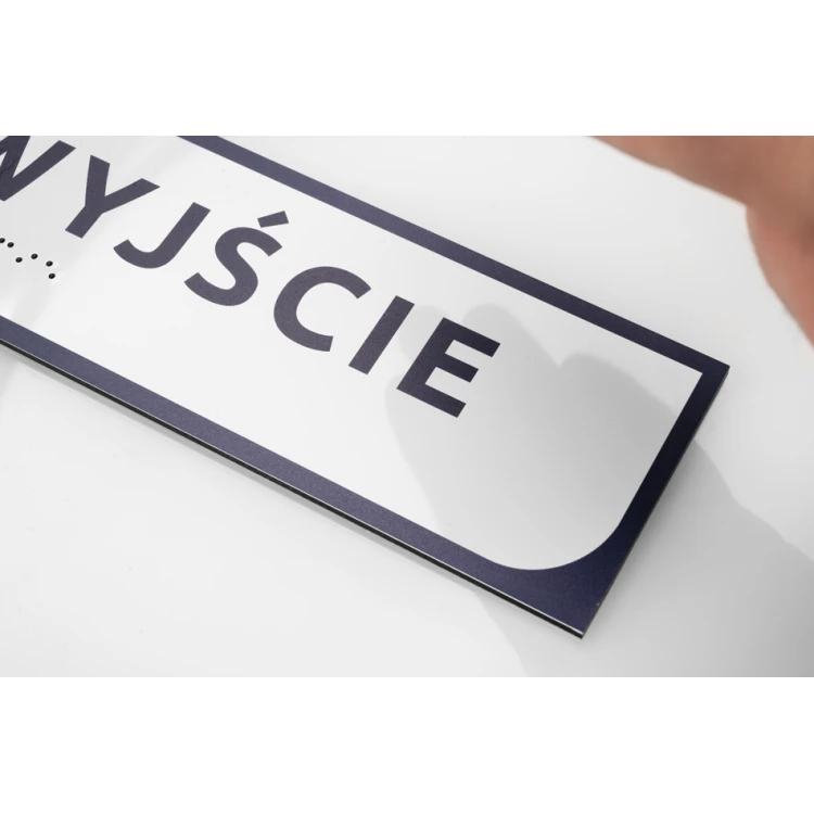 Ausgang - Richtungsschild aus Dibond mit Braille-Schrift - Größe 274x72mm - MONO - TAB280