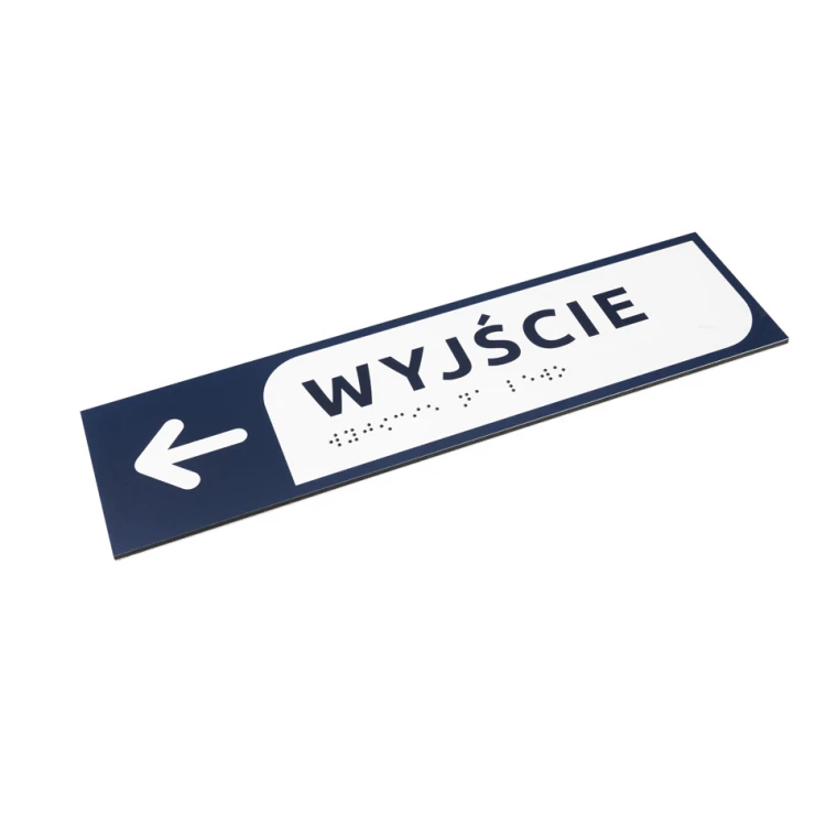 Ausgang - Richtungsschild aus Dibond mit Braille-Schrift - Größe 274x72mm - MONO - TAB280