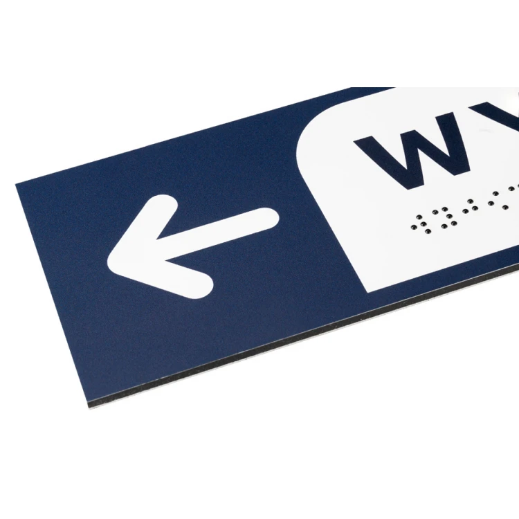 Ausgang - Richtungsschild aus Dibond mit Braille-Schrift - Größe 274x72mm - MONO - TAB280