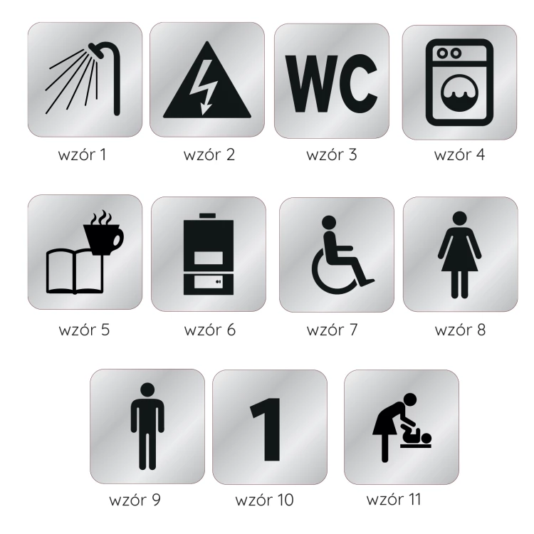 KONVEXE KENNZEICHNUNG VON TOILETTEN UND SICHERHEITSKENNZEICHNUNGEN - GRÖßE 80X80MM
