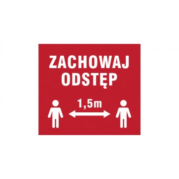 Halten Sie Abstand - Größe 280x250mm - PVC - farbiger UV-Druck - TME002