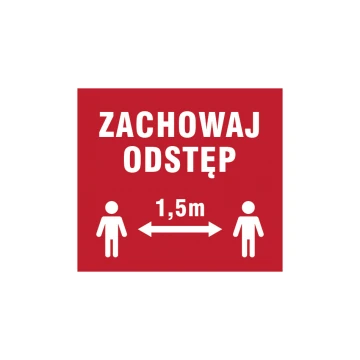 Halten Sie Abstand - Größe 280x250mm - PVC - farbiger UV-Druck - TME002