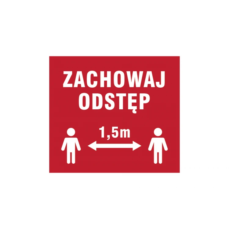 Halten Sie Abstand - Größe 280x250mm - PVC - farbiger UV-Druck - TME002