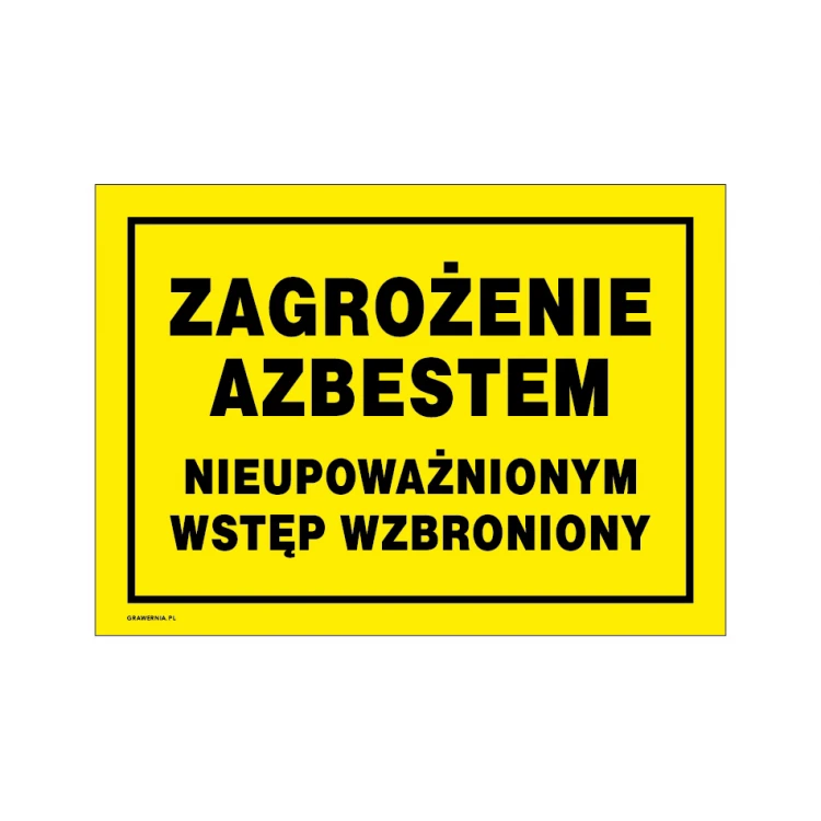 Asbestgefahr, unbefugtes Betreten verboten - Schild Größe 350x250mm - PVC - farbiger UV-Druck - BHP158