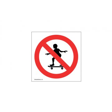Skateboardfahren verboten - Abm. 120x120mm - PVC - farbiger UV-Druck - TAB207b