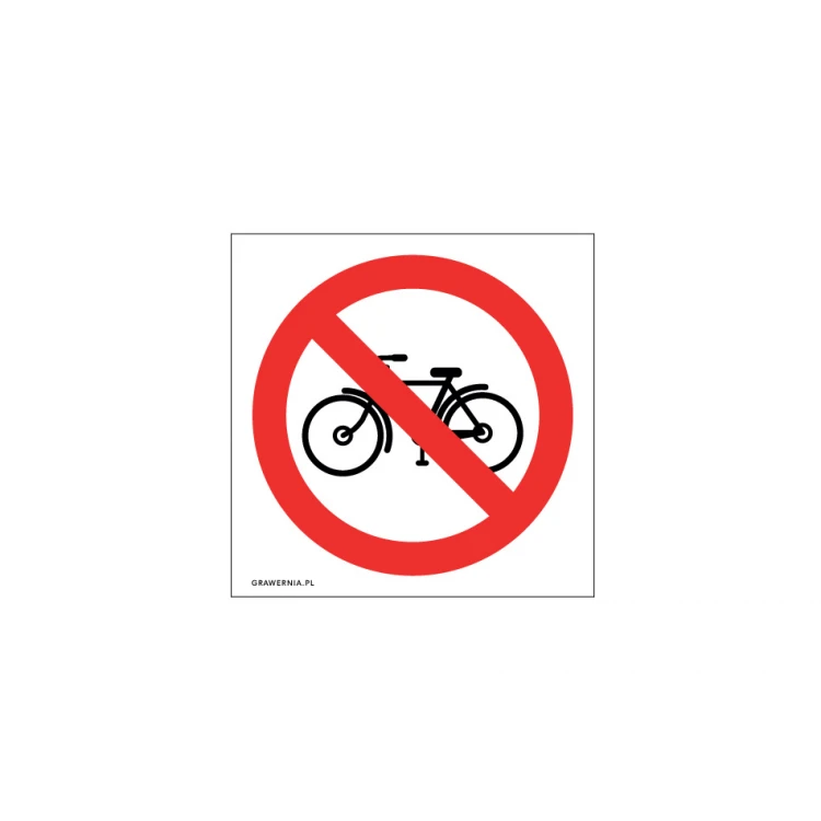 Fahrradfahren verboten - Abm. 120x120mm - PVC - farbiger UV-Druck - TAB207a