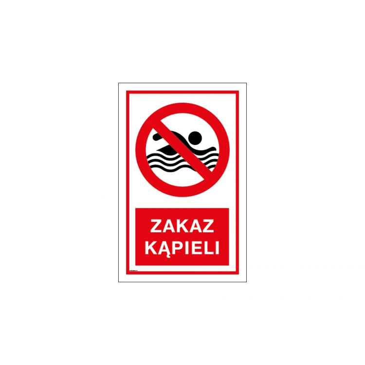 Badeverbot - Schild für Schwimmbad oder Badebereich Größe 420x653mm - PVC - farbiger UV-Druck - TAB227