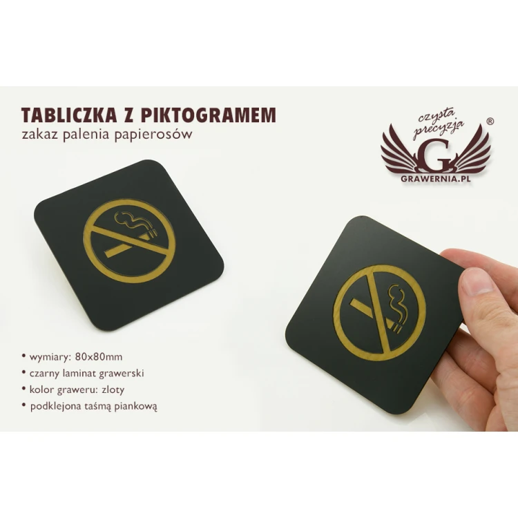 Rauchen verboten - schwarzes mattes Laminat Außenbereich - Schild 80x80mm