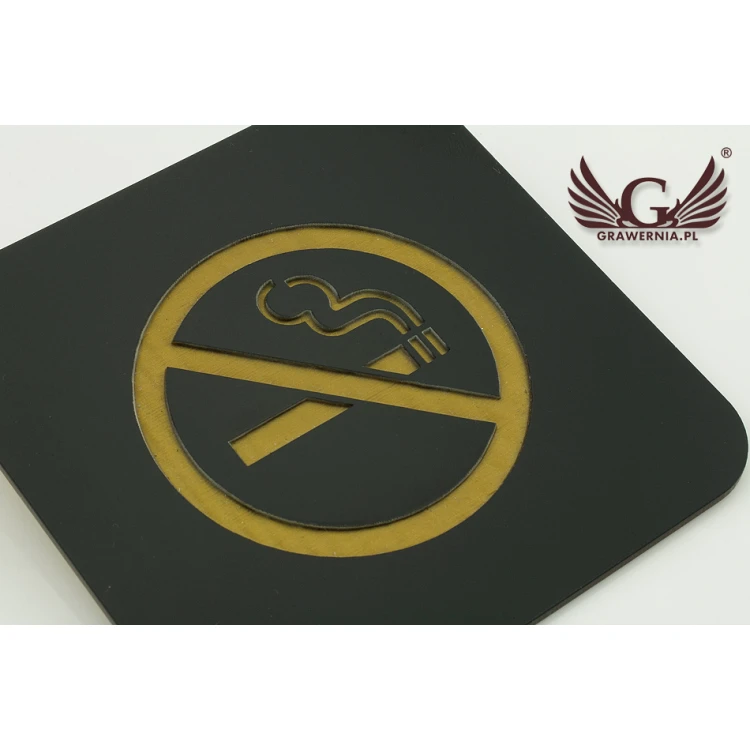 Rauchen verboten - schwarzes mattes Laminat Außenbereich - Schild 80x80mm