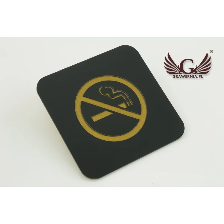 Rauchen verboten - schwarzes mattes Laminat Außenbereich - Schild 80x80mm
