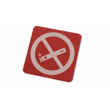 Verbot des Rauchens von elektronischen Zigaretten - rotes Aluminium 1mm - Schild 80x80mm - Z010