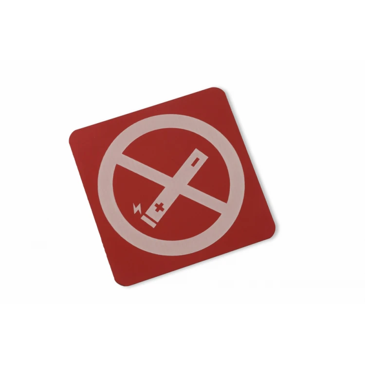 Verbot des Rauchens von elektronischen Zigaretten - rotes Aluminium 1mm - Schild 80x80mm - Z010