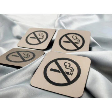 Rauchen verboten - Metallic-Late-Farbe - Schild 80x80mm