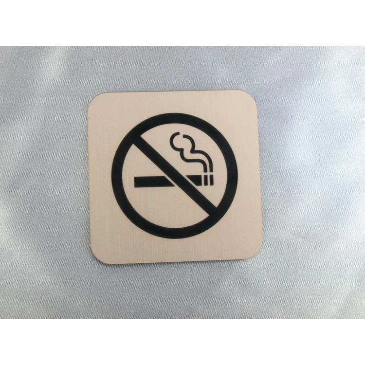 Rauchen verboten - Metallic-Late-Farbe - Schild 80x80mm