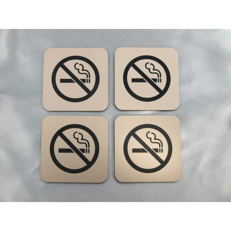 Rauchen verboten - Metallic-Late-Farbe - Schild 80x80mm