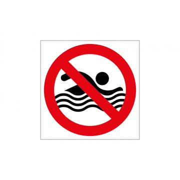 Badeverbot - Schild für Schwimmbad oder Badebereich Größe 420x420mm - PVC - farbiger UV-Druck - TAB225