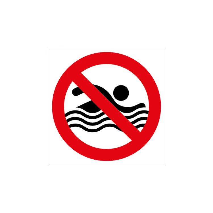 Badeverbot - Schild für Schwimmbad oder Badebereich Größe 420x420mm - PVC - farbiger UV-Druck - TAB225