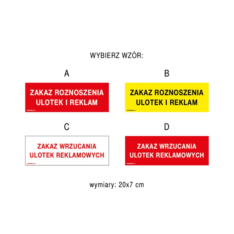 Verbot von Werbeflyern - Schild Größe 200x70mm - PVC - farbiger UV-Druck - TAB184