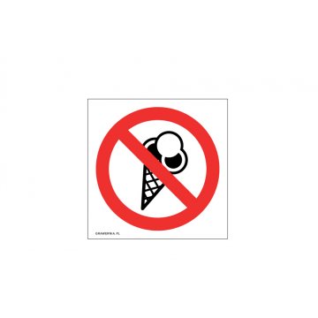 Verbot des Eisverzehrs - Abm. 120x120mm - PVC - farbiger UV-Druck - TAB199