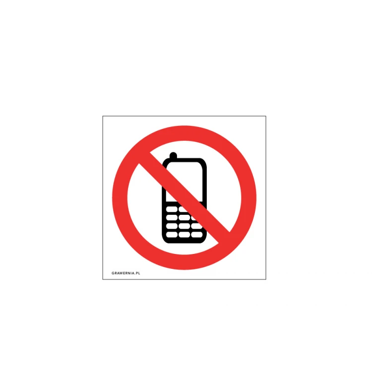 Verbot der Benutzung von Mobiltelefonen - Abm. 120x120mm - PVC - farbiger UV-Druck - TAB200