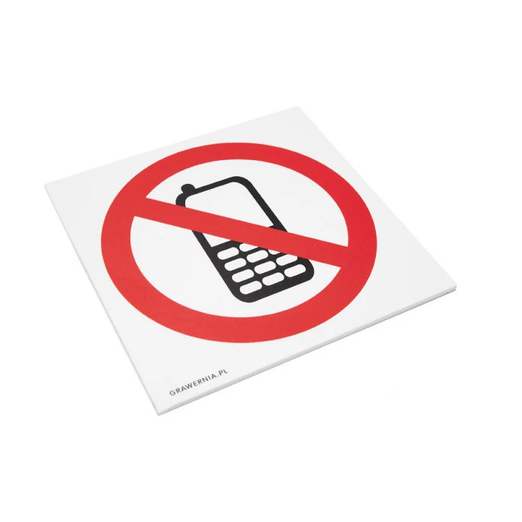 Verbot der Benutzung von Mobiltelefonen - Abm. 120x120mm - PVC - farbiger UV-Druck - TAB200