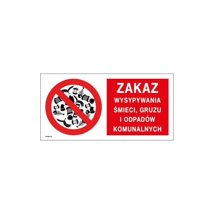 Verbot des Ausstreuens von Müll, Schutt und kommunalen Abfällen - Schild Größe 400x200mm - PVC - farbiger UV-Druck - TAB193