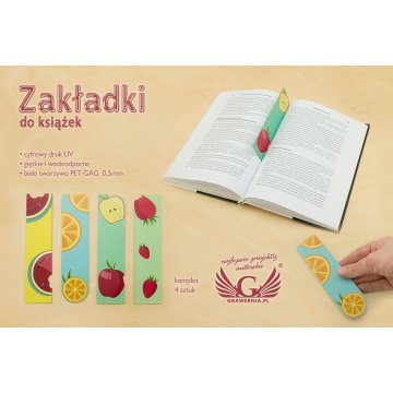 Lesezeichen Set 4 Stück - Fruchtig - UV-Digitaldruck - ZAK002