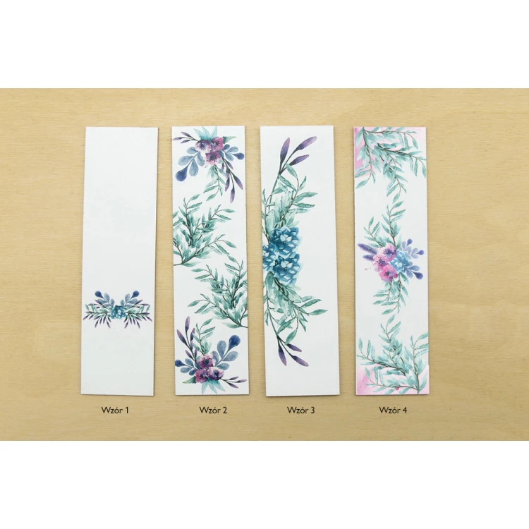 Lesezeichen Set 4 Stück - Blumenmuster - UV-Digitaldruck - ZAK003