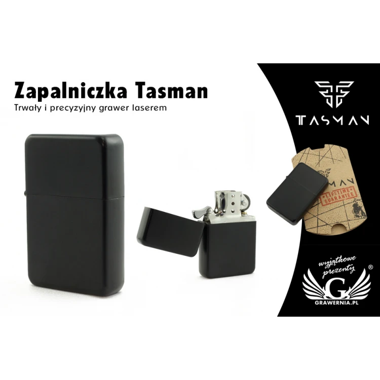 Feuerzeug Tasman Black Spray - TAS003