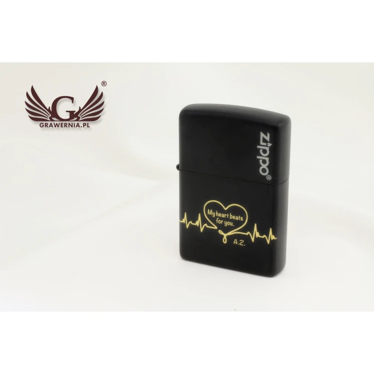 ZIPPO Feuerzeug Black Matte Logo - ZIP056
