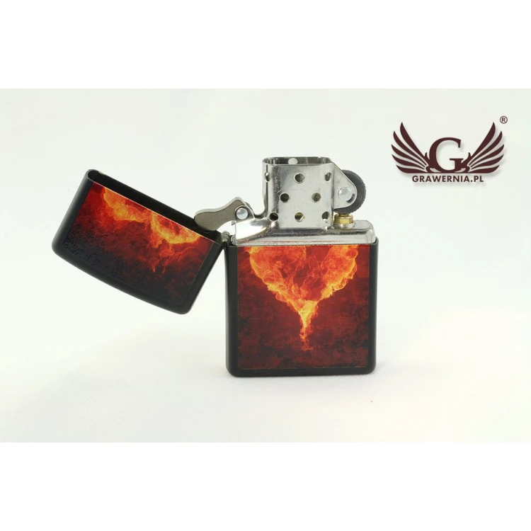 Zippo Feuerzeug Burning Heart Black Matte - ZIP017