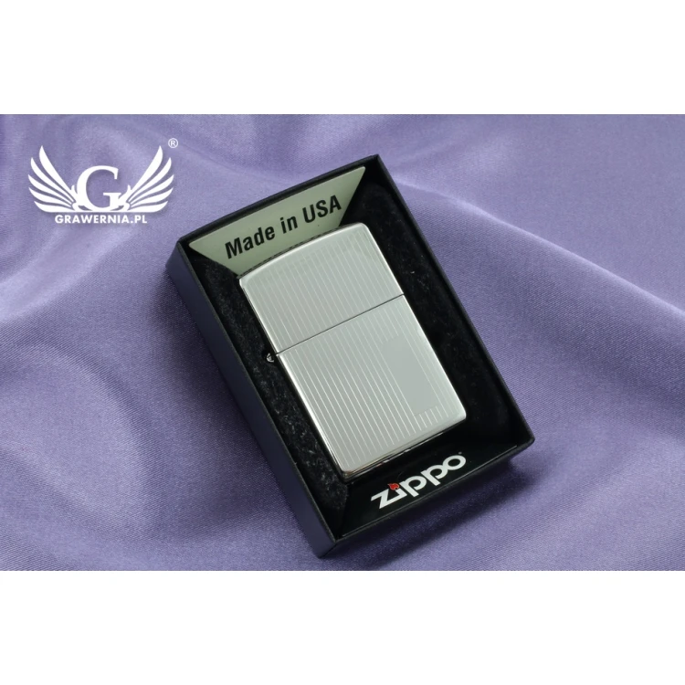 ZIPPO Feuerzeug Engine Turned High Polish Chrome - ZIP013